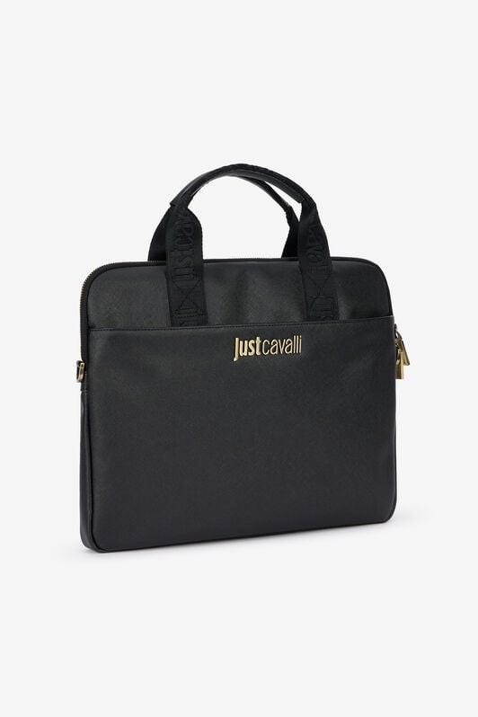 JC Just Cavalli Black Briefcase With Jacquard Strap JC Just Cavalli Black Briefcase With Jacquard Strap BLACK VFB027-VF559