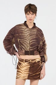 JC Jacke mit Natural-Barb-Print 751 BEIGE + 709 MARR WFT349-WF747