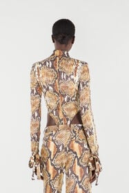 RC Python Print Shirt Bodysuit Brown UWT706-4QN93