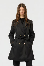 RC Schwarzer Trenchcoat BLACK SOT50B-FA110