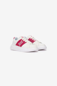 JC White Sneakers With Fuchsia Side Insert WHITE VFS078-VF606