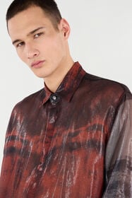 RC Camicia In Misto Seta Effetto Maltinto Nero/Rosso VNT725-HXP69