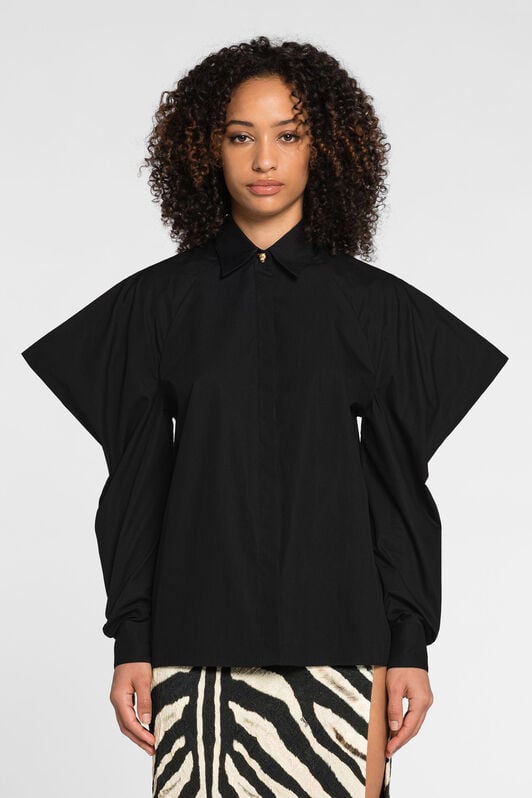 RC Puff-Sleeve Cotton Shirt RC Puff-Sleeve Cotton Shirt BLACK OQT703-CH001