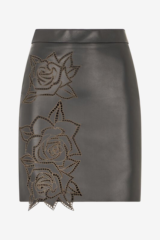 RC Skirt With Perforated Rose Pattern RC Skirt With Perforated Rose Pattern Black UKP300-PN106