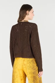 RC Crochet Effect Sweater Brown VKM616-MAC01