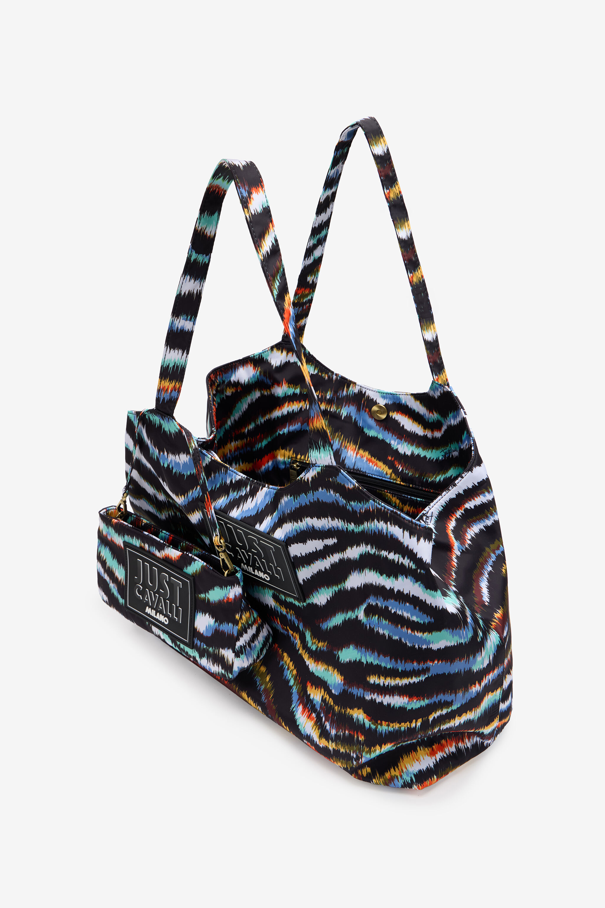 JC Borsa mare con stampa Zebra e patch logo JC Borsa mare con stampa Zebra e patch logo Bleu clair/Noir SFB176-SF671