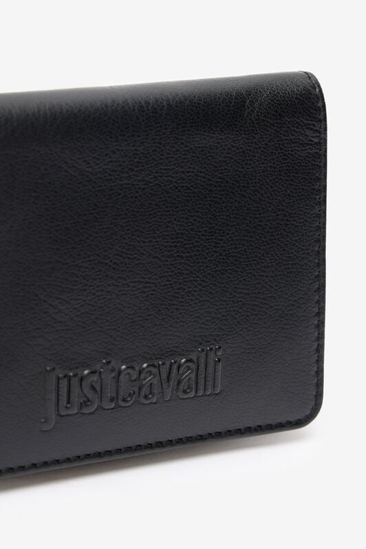 JC Portefeuille Pliant En Cuir Noir Avec Logo Embossé JC Portefeuille Pliant En Cuir Noir Avec Logo Embossé BLACK VFP023-VF579