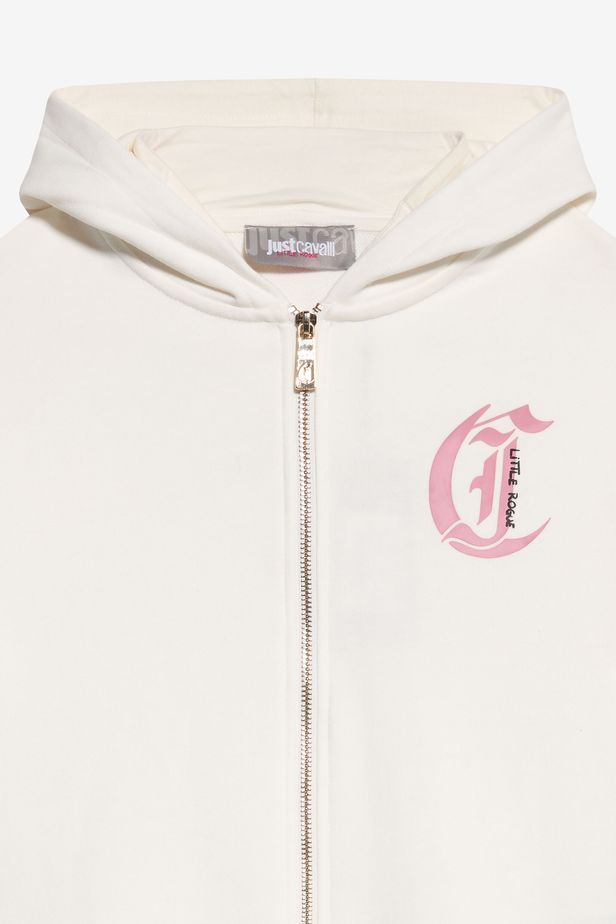 JC Ivory Zip-Up Hoodie with Pink Flower JC Ivory Zip-Up Hoodie with Pink Flower MARSHMALLOW XFT68A-CF026