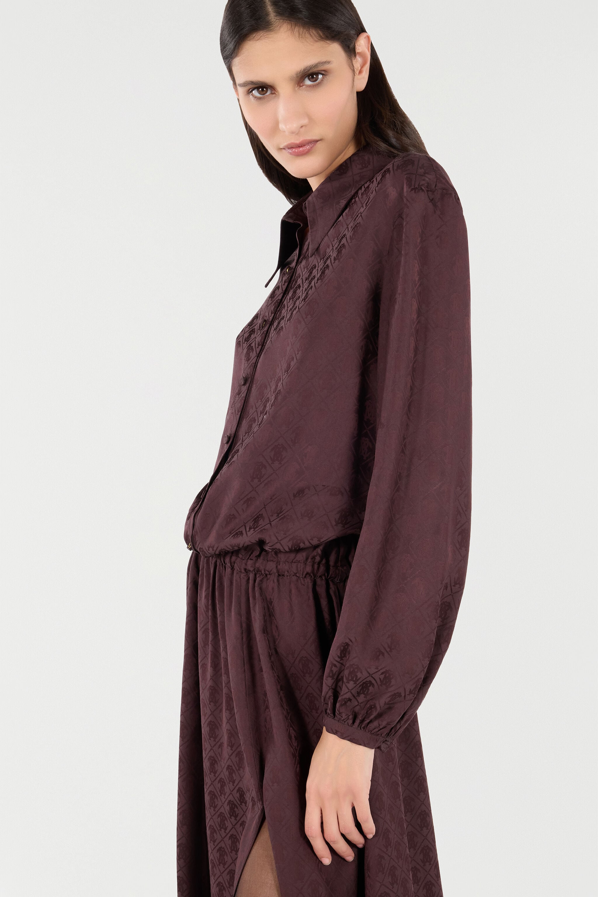 RC Shirt Dress With Mirror Snake Monogram Purple VKT144-RK010