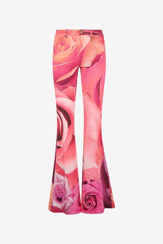 RC Fit & Flare Jeans With Garden Rose Print RC Fit & Flare Jeans With Garden Rose Print Fuchsia UKJ205-DAN48