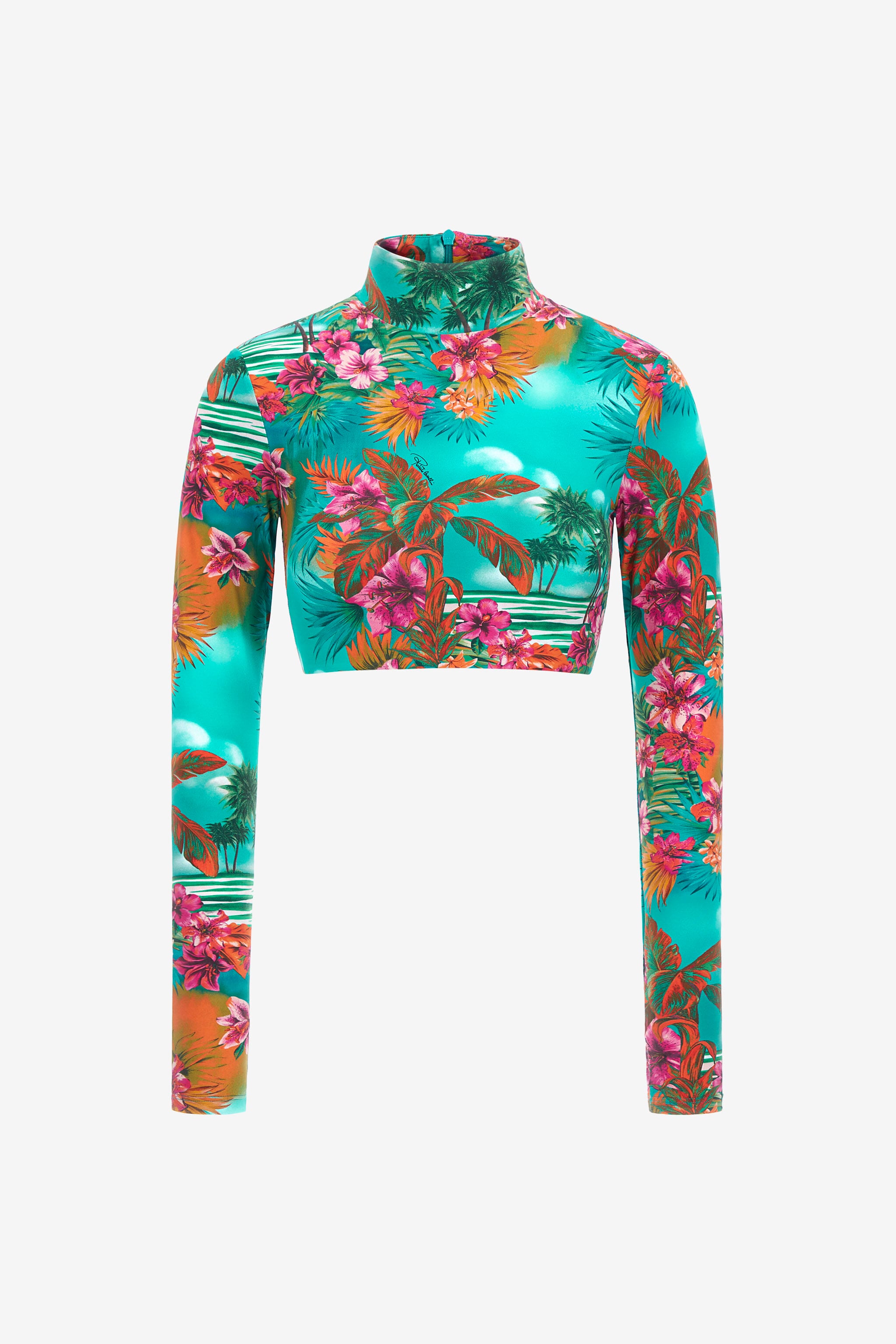 RC Hawaii Print Crop Top RC Hawaii Print Crop Top Light blue SKT601-LNI84