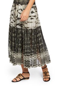 RC LA Tigresse reptilla pleated skirt Black/White MQT305-GFA39