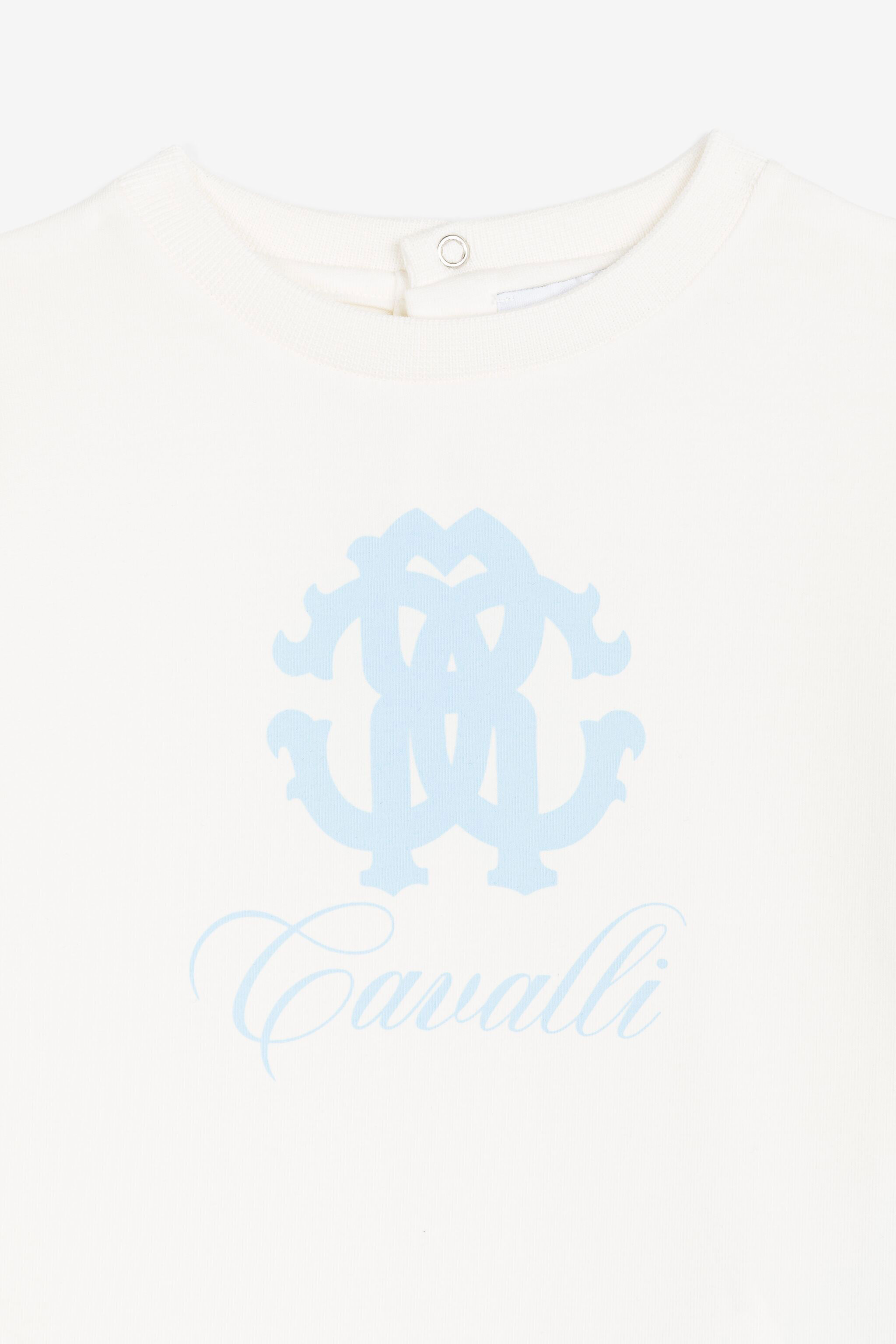 JU Long-sleeved monogram-print top JU Long-sleeved monogram-print top White PJT619-JV025