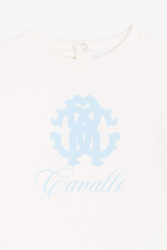 JU Long-sleeved monogram-print top JU Long-sleeved monogram-print top White PJT619-JV025