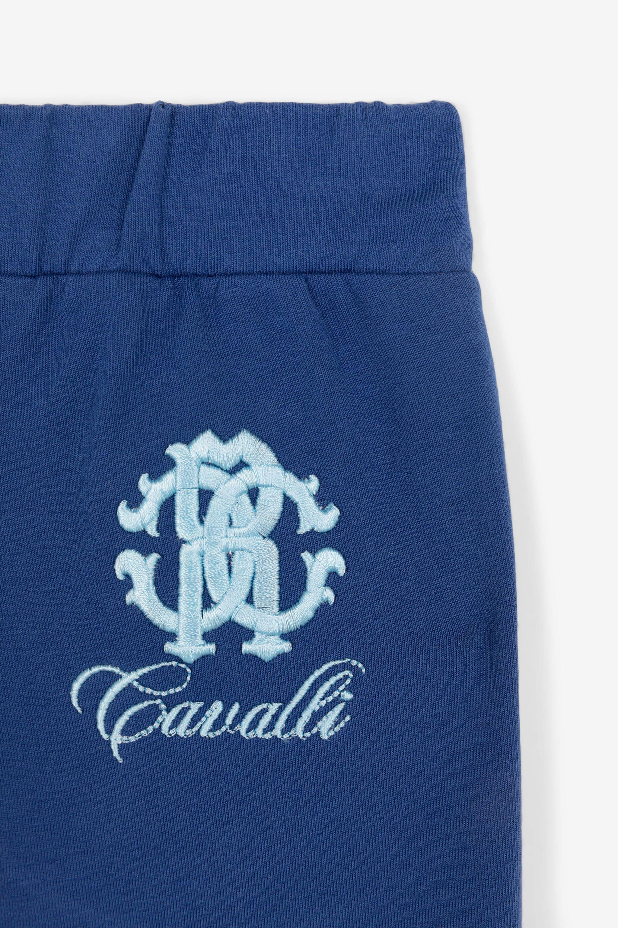JU Pantalon de jogging à logo brodé JU Pantalon de jogging à logo brodé Bleu QJT247-CF050