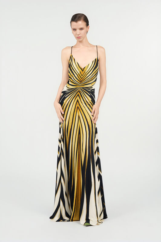 RC Kleid Mit Ray Of Gold-Print GIALLO SEN.C.150850 TKT109-JRM33