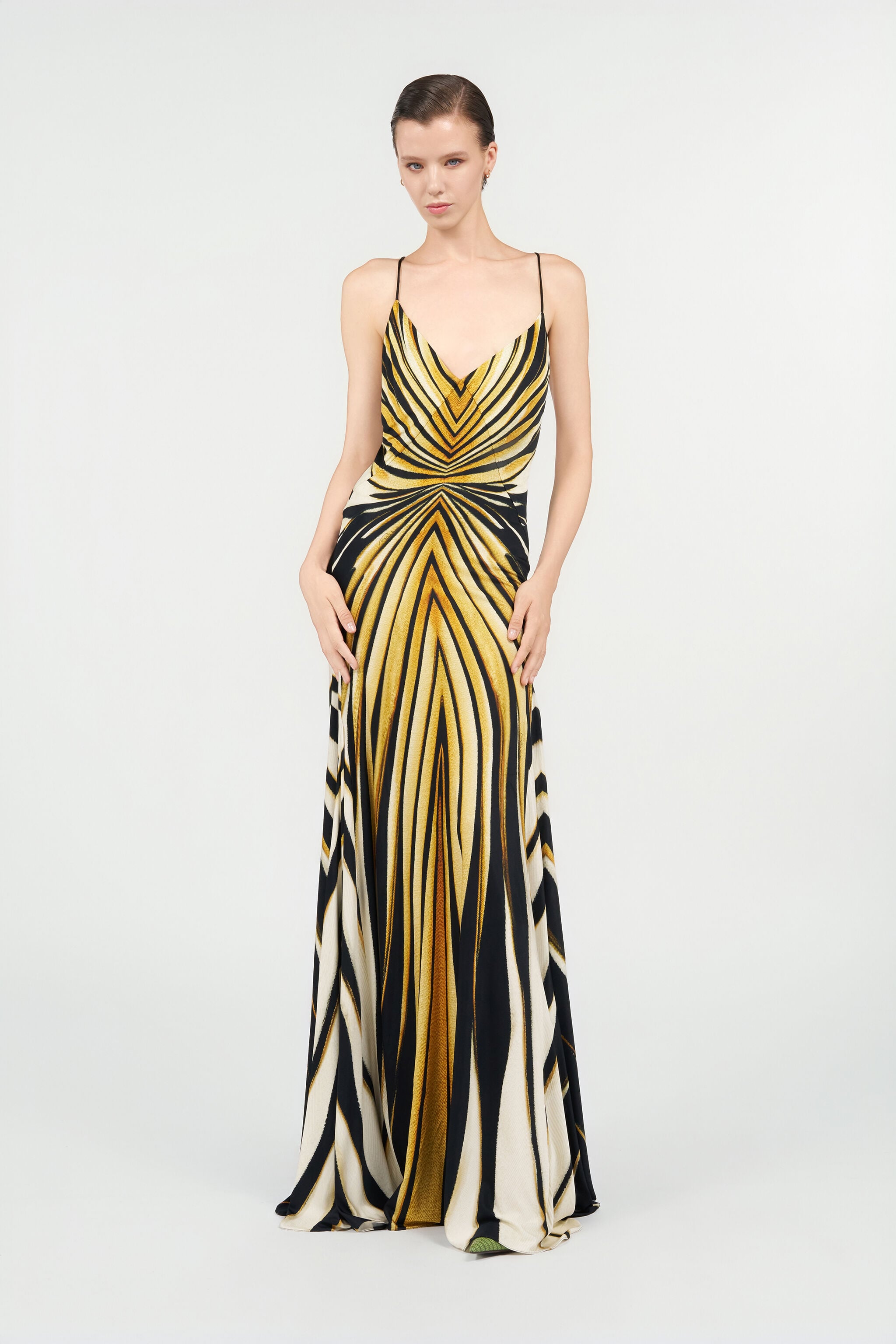 RC Kleid Mit Ray Of Gold-Print GIALLO SEN.C.150850 TKT109-JRM33
