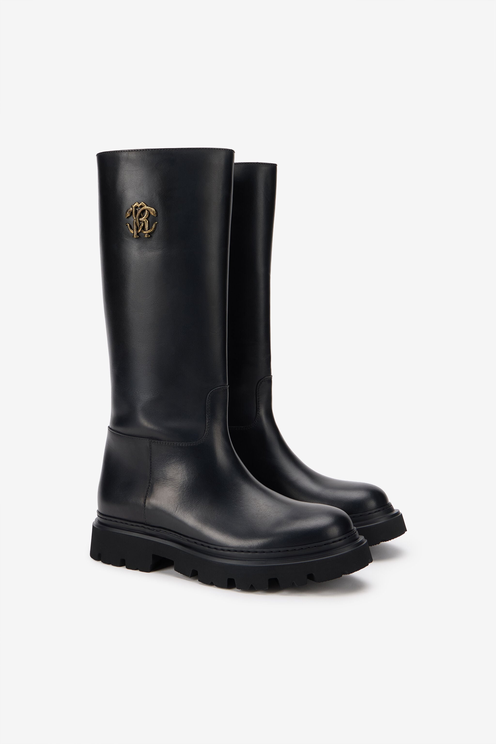 RC Black Boots With Gold Emblem RC Black Boots With Gold Emblem BLACK TOS00N-PZC15