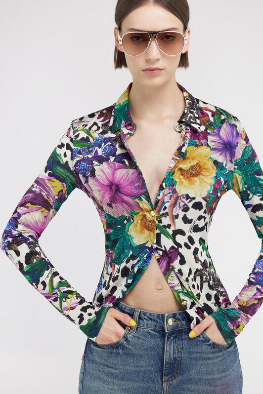 JC Just Cavalli shirt JC Just Cavalli shirt Grün/Lila SFT098-SF943