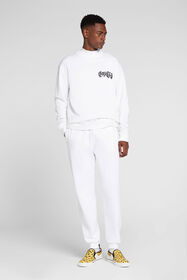 RC Logo-Print Cotton Sweatpants White QRT25A-CF050