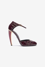 RC Pump in pelle stampata con tacco Fang Viola TWS003-PZ055