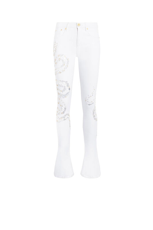 RC Snake Embellished Jeans WHITE IQJ231-DE005