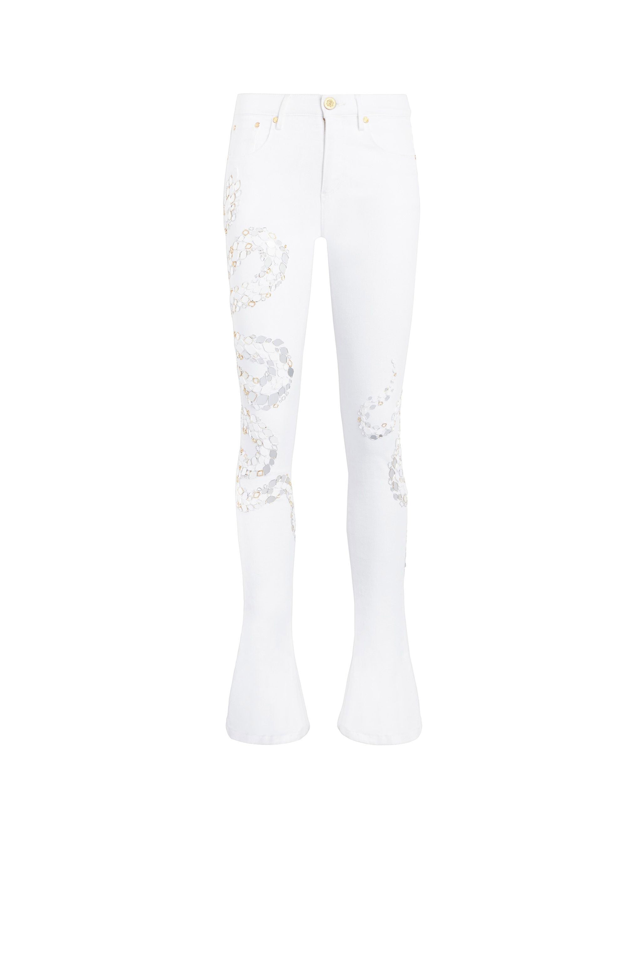 RC Snake Embellished Jeans WHITE IQJ231-DE005