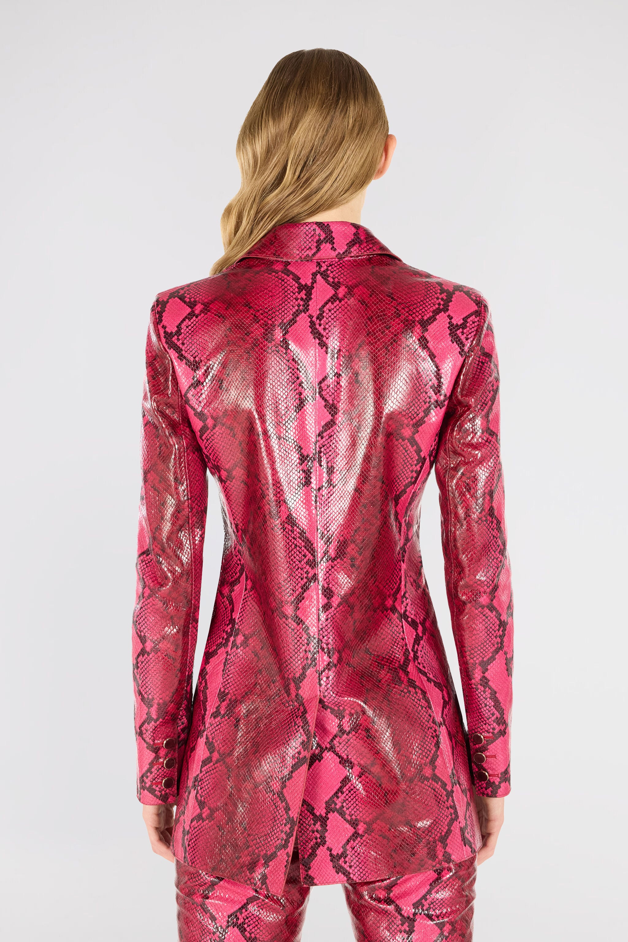 RC Veste À Imprimé Python Effet Brillant Fuchsia UKP400-PN053