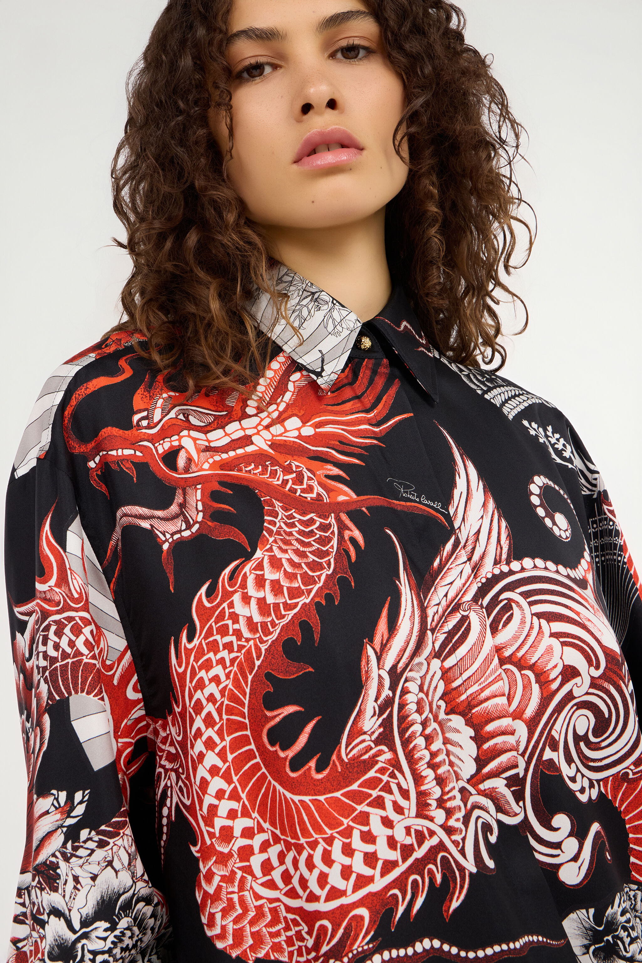 RC Short dress black with red and white dragon print RC Short dress black with red and white dragon print NERO/BIANCO/ROSSO VQT160-OZP75