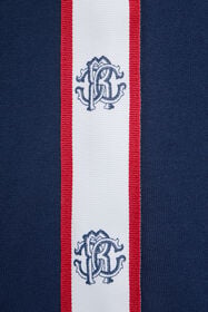 JU Pantaloni felpati con dettagli a righe NAVY VJT206-CF050