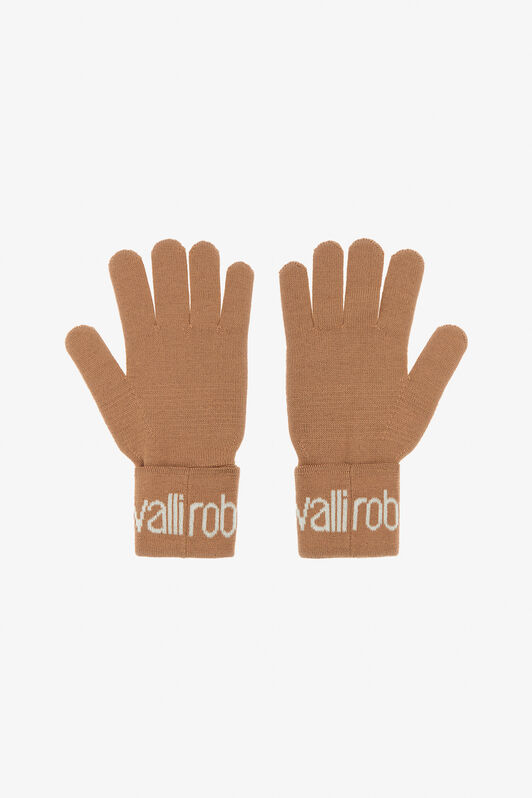 RC Guanti In Misto Lana Con Logo Marrone chiaro TALR25-IR042