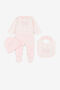 JU RC Monogram-Embroidered Babygrow Set Pink PJT807-JME21
