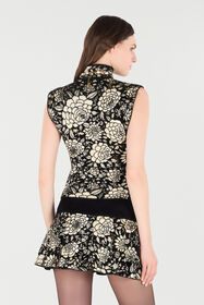 RC Haut En Maille À Motif Floral Jacquard Noir/Blanc VQM617-MI014