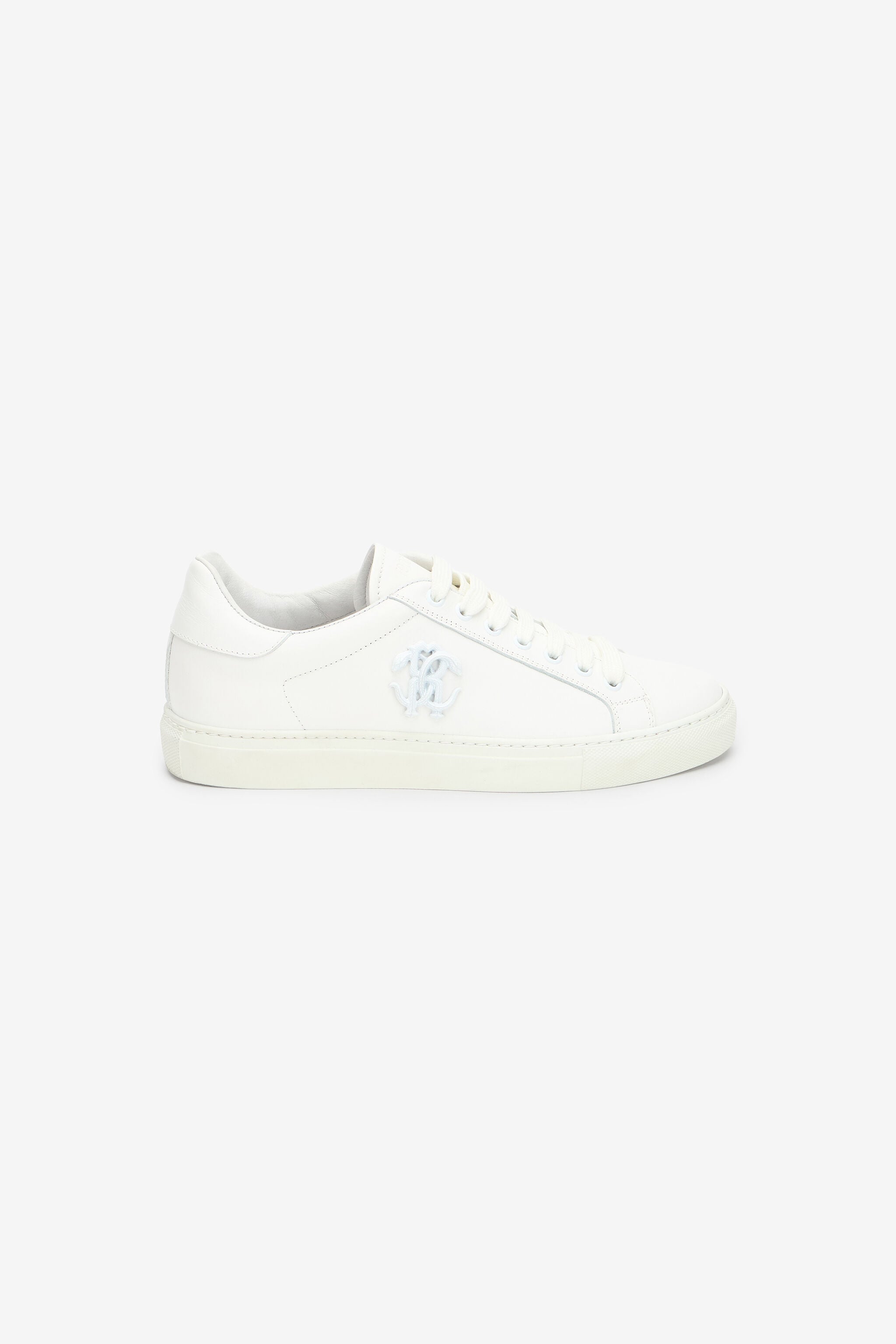 RC Zapatillas Blancas De Piel Con Logotipo RC Zapatillas Blancas De Piel Con Logotipo Blanco/Plata SKS031-PZA90