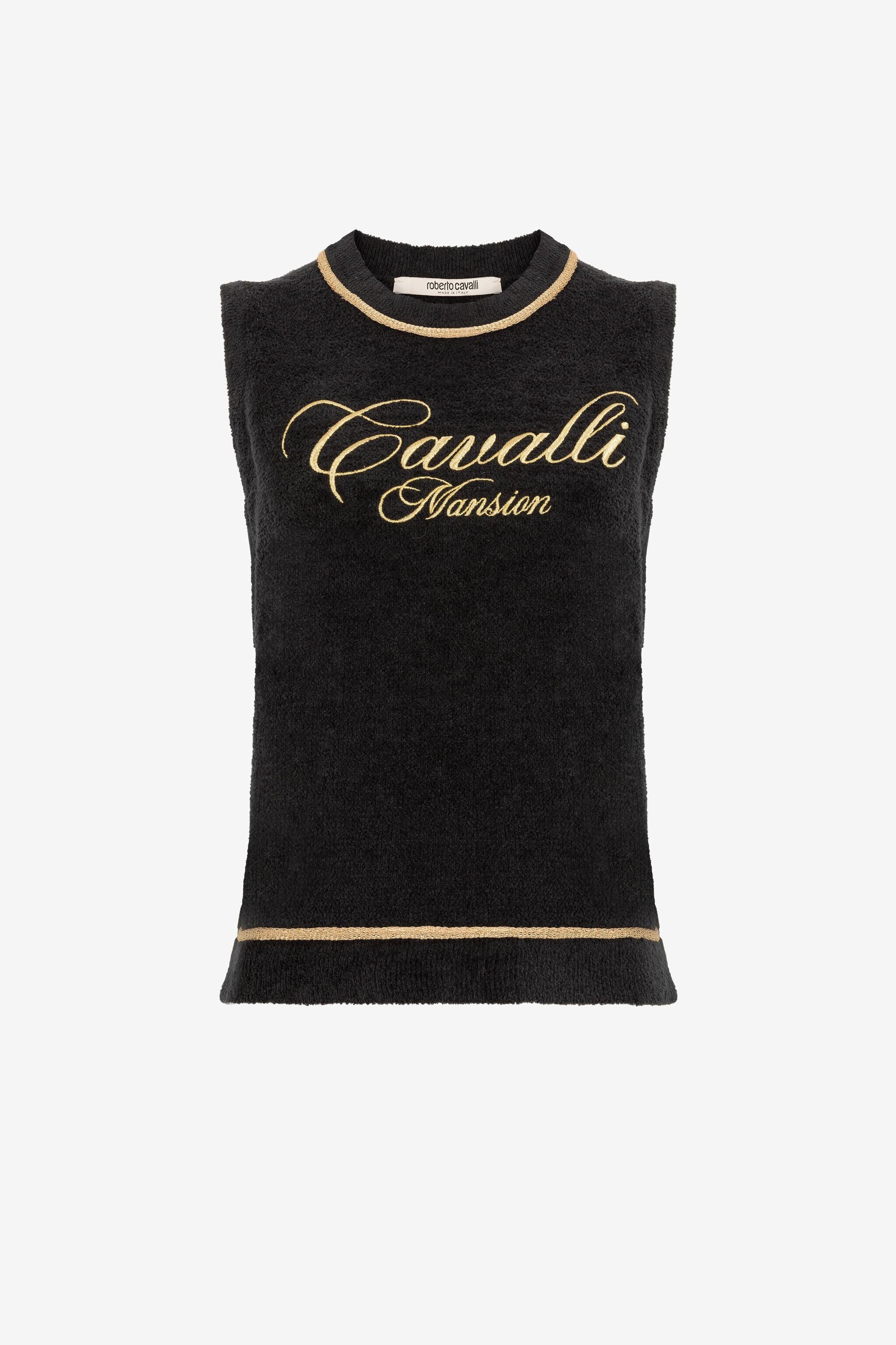 RC Logo-Embroidered Sleeveless Top RC Logo-Embroidered Sleeveless Top Black OKM613-MR001