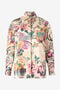 RC Chemise En Soie À Imprimé Oriental Bird Ivoire/Rose VKT704-TYP76