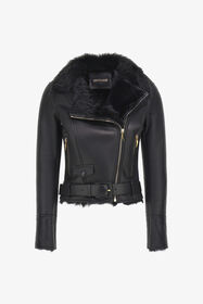 RC Shearling Biker Jacket Black TKP801-ZC002
