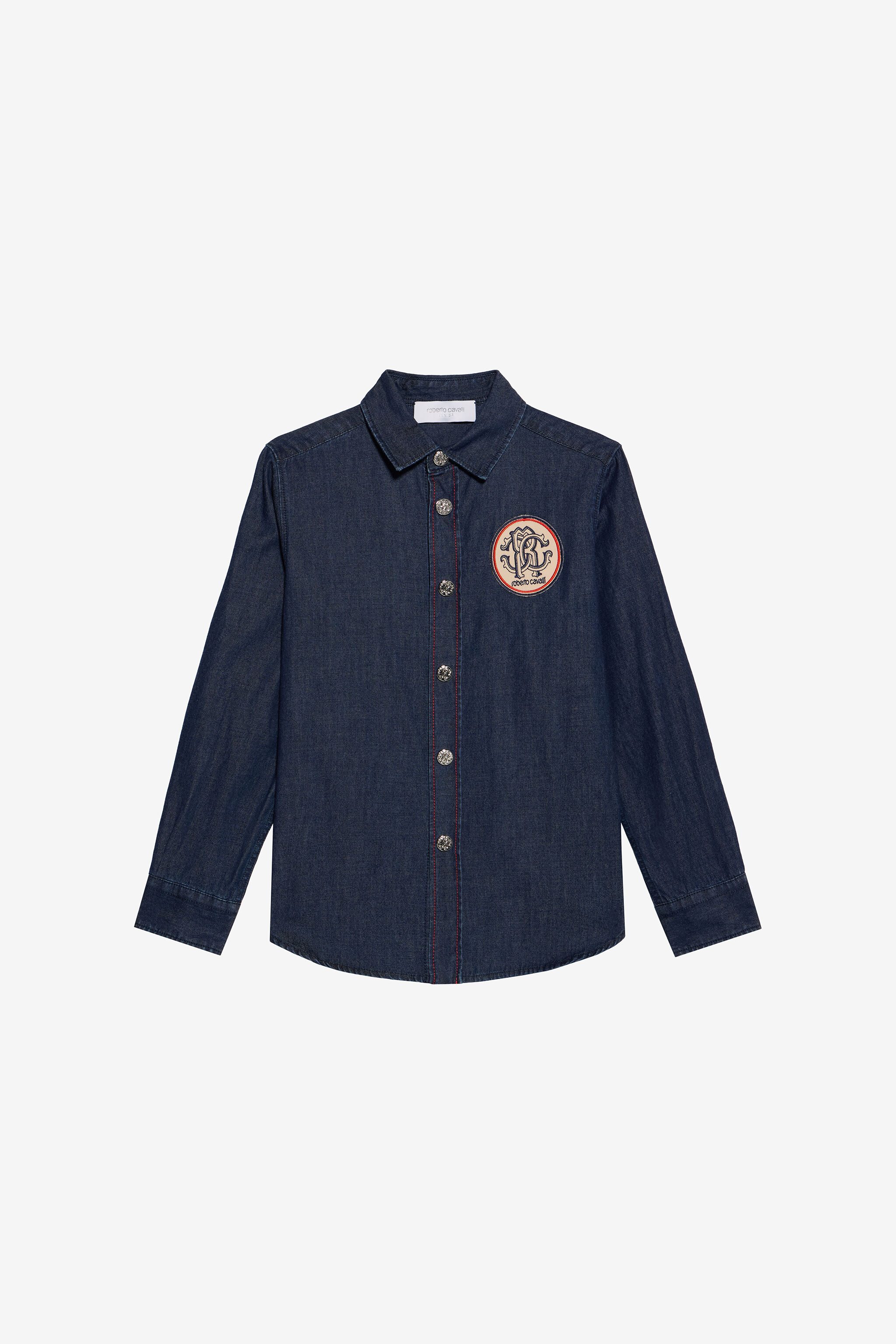 JU Blue Denim Shirt With Monogram RC Patch JU Blue Denim Shirt With Monogram RC Patch MEDIUM BLUE VJJ70A-DL013