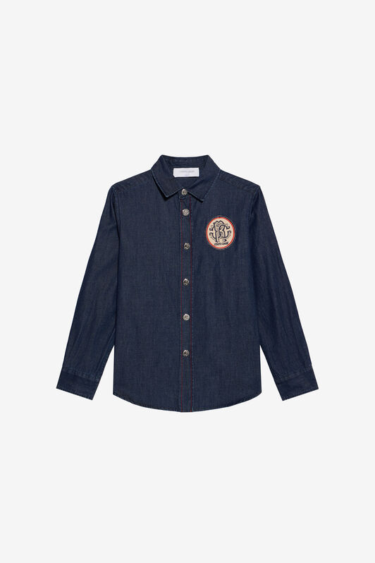 JU Blue Denim Shirt With Monogram RC Patch JU Blue Denim Shirt With Monogram RC Patch MEDIUM BLUE VJJ70A-DL013