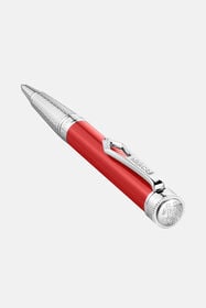 RC Roberto Cavalli Lacquer Ballpoint Pen, Silver Color & Red Lacquer SILVER RED VALG09-IG272