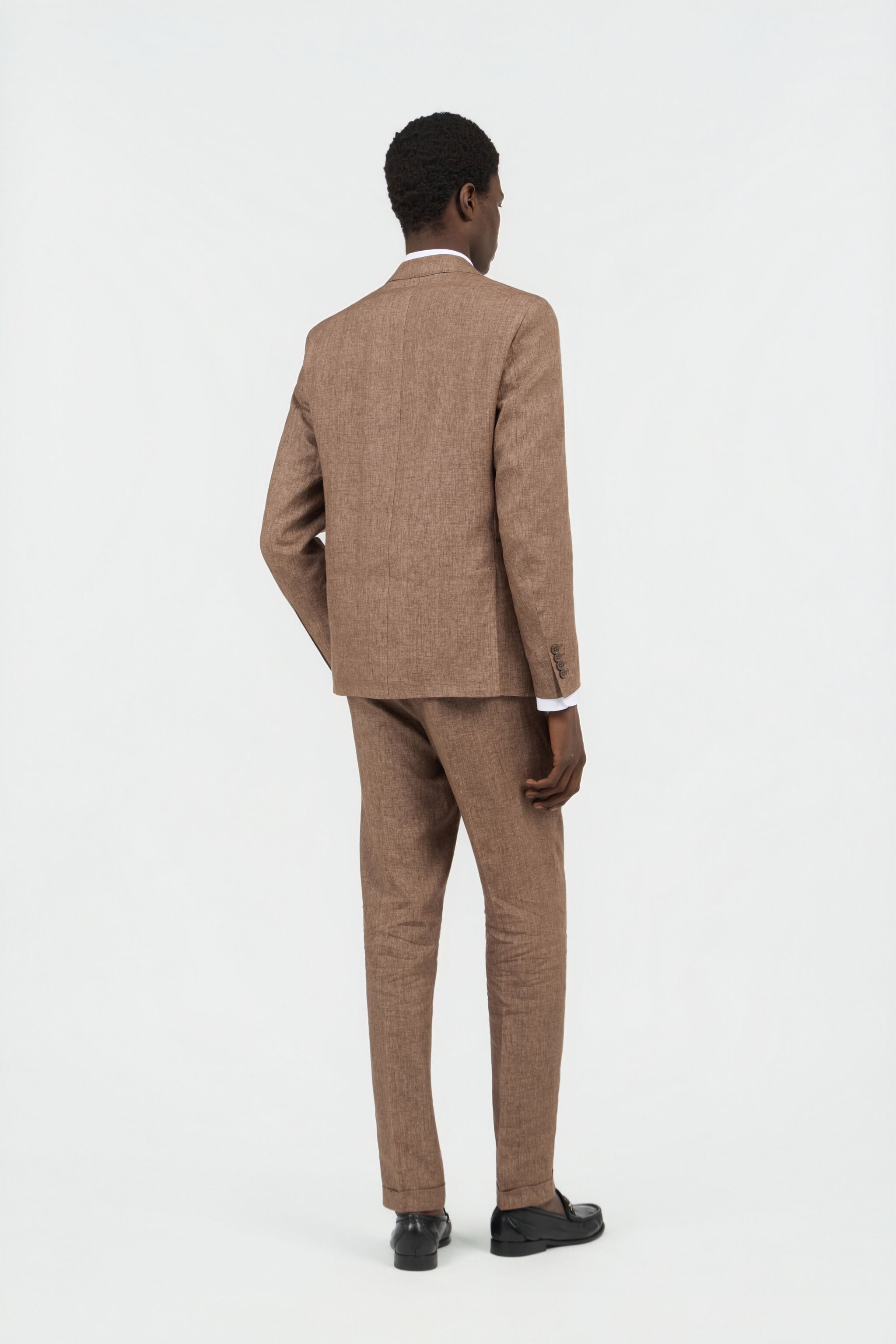 RC Brown Tailored Linen Suit BROWN QOT40P-1NO01