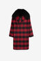 RC Shearling-Trimmed Tartan Coat RC Shearling-Trimmed Tartan Coat Red PKT502-FE017