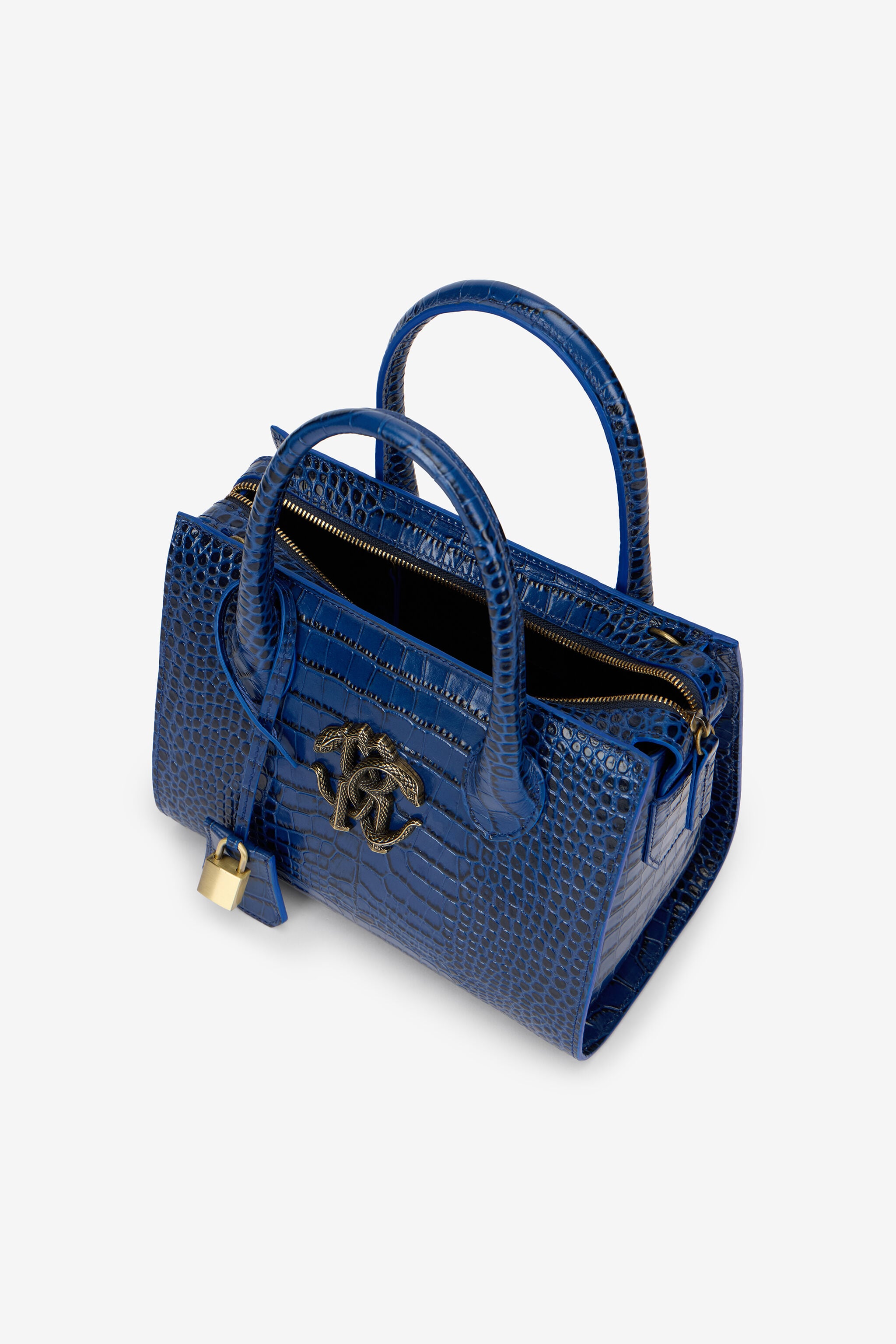 RC Bolso de Mano Azul Efecto Cocodrilo BLUETTE QOB00D-PZO32