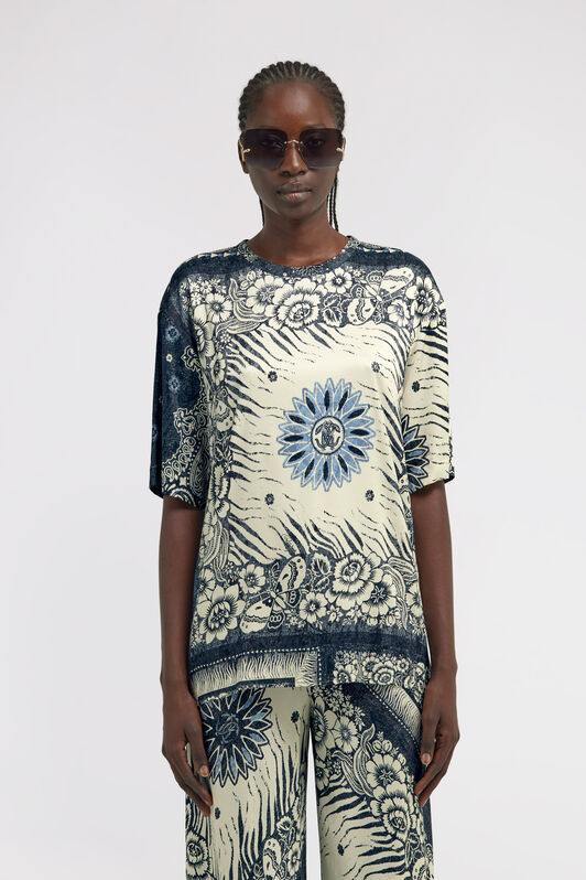 RC Bandana Print T-shirt Blue TKT644-FQN05