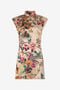 RC Oriental Bird Print Silk Mini Dress RC Oriental Bird Print Silk Mini Dress Ivory/Pink VKT129-TYP76