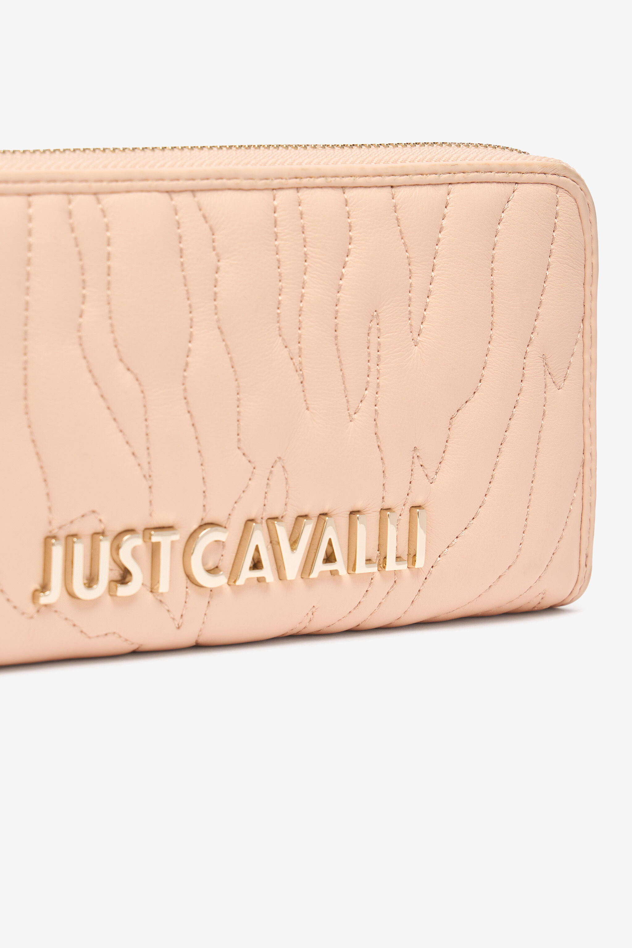 JC Top-Stitched Wallet With Logo Light Brown UFP013-UF500