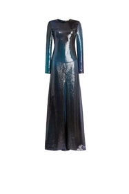 RC Liquid paillettes evening dress RED/BRONZE HWR117-RT029