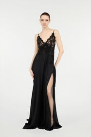RC Extra-Long Black Silk Dress Black VWT124-CC001
