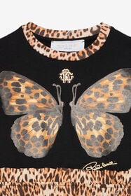 JU Printed butterfly dress BLACK/NATURAL VJT10M-JD001