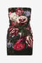 RC Mini Abito Ricamato Con Stampa Fiammingo Flowers RC Mini Abito Ricamato Con Stampa Fiammingo Flowers BLACK/PINK XWR112-NVT77